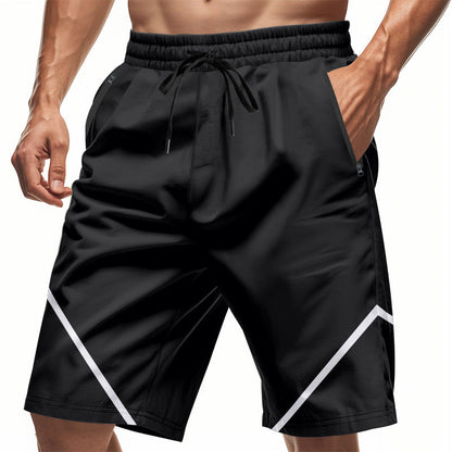 Herren Shorts Sportlich Elastisch Mit Reißverschlusstaschen
