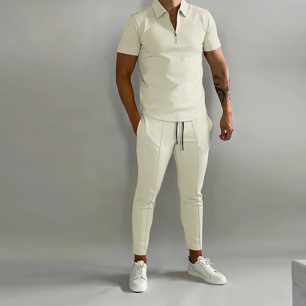 Herren Polo-Shirt Slim Fit Modern Reißverschluss Elegantes Design