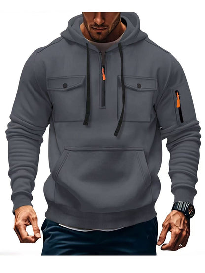 Herren Hoodie Funktionsjacke Mit Taschen Sportlich Modern