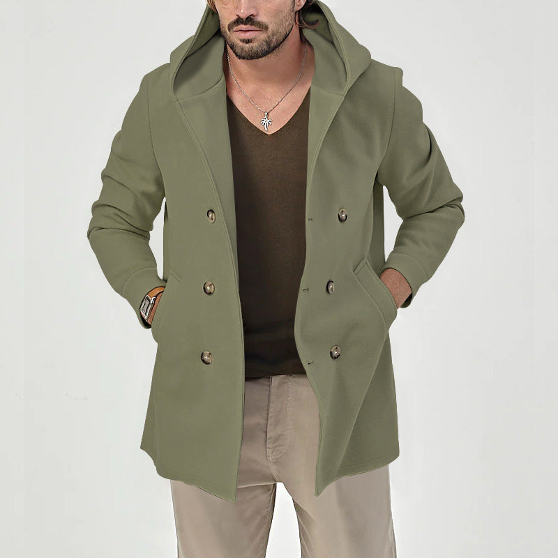 Herren Mantel Gefüttert Stilvolle Winterjacke