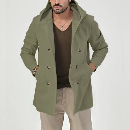 Herren Mantel Gefüttert Stilvolle Winterjacke