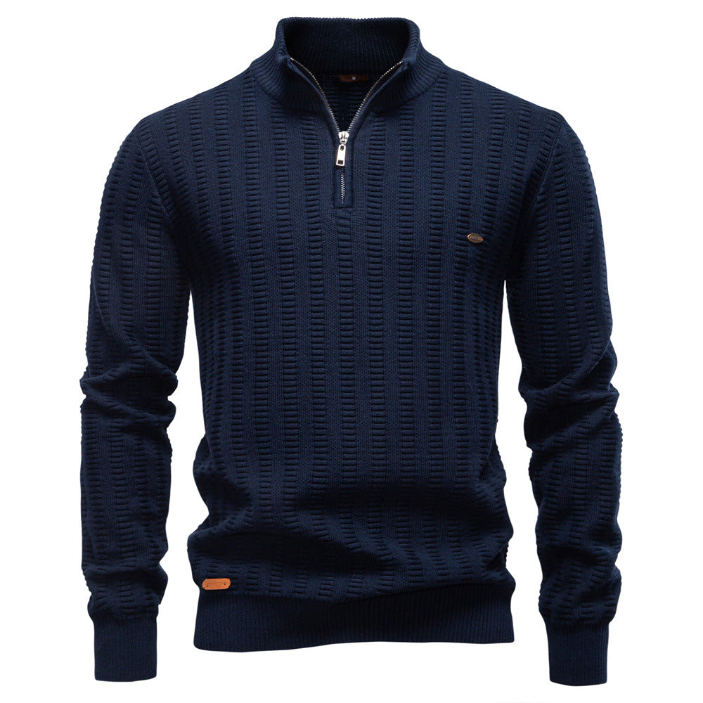 Herren Pullover Strukturiert Halbzipp Modisch Berlin - BerlinGlamour