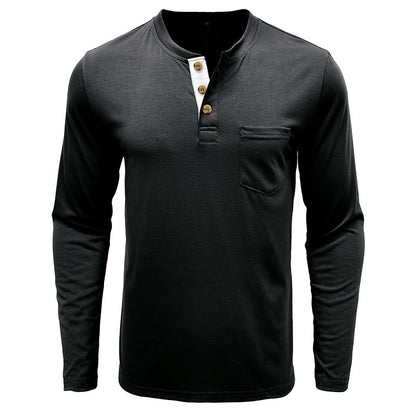 Herren Langarmshirt Mit Knöpfen Modern Sportlich