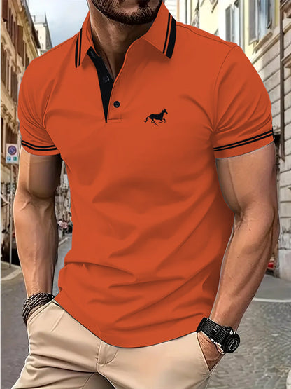 Herren Poloshirt Modern Kontrastkragen Slim Fit