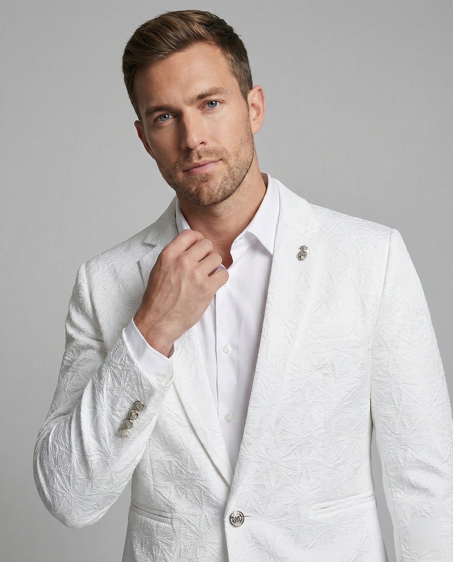 Herren Blazer Modern Strukturiert Slim Fit