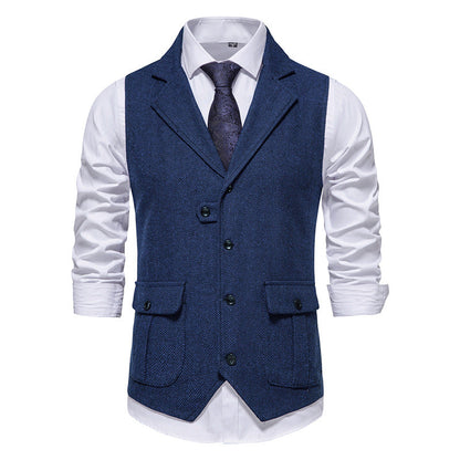 Herren Anzugweste Herringbone Stoff Elegant Modern