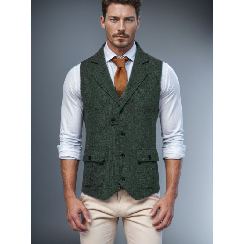 Herren Wollweste Stilvoll Elegante Winterweste