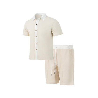 Herren Freizeit Set Kurzarmhemd mit Shorts Modern