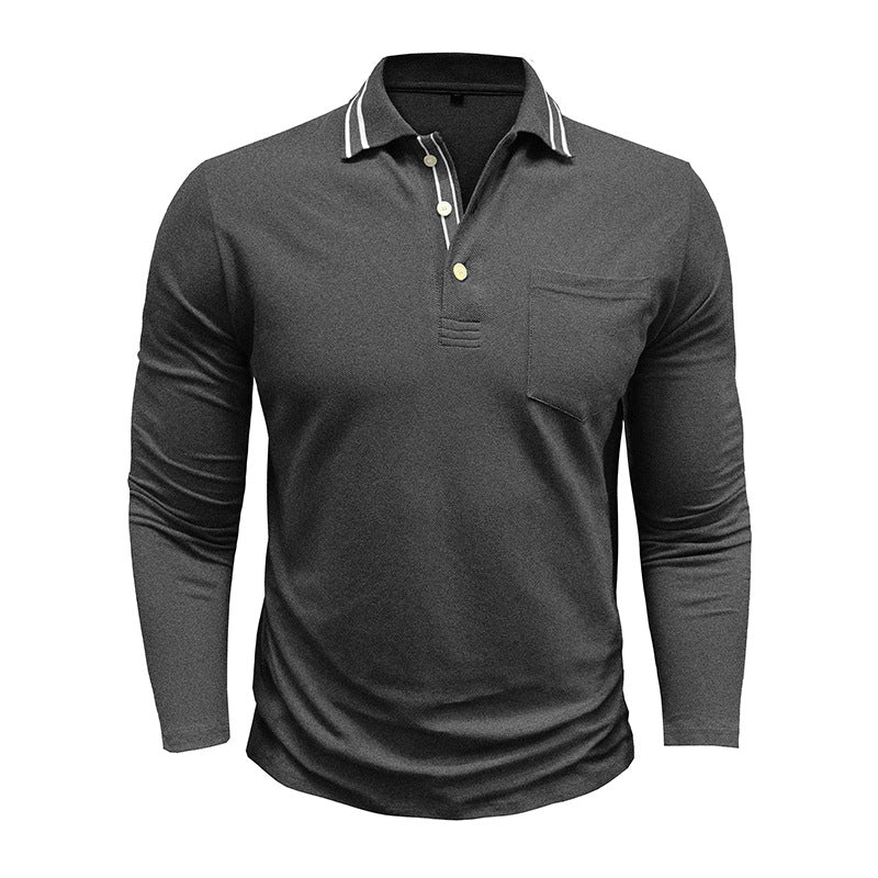 Herren Polo-Shirt Langarm Modern Elegant