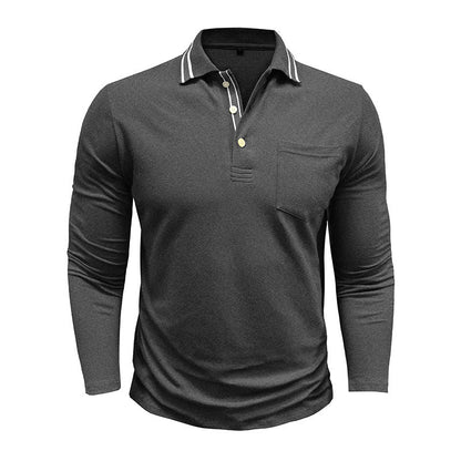 Herren Polo-Shirt Langarm Modern Elegant