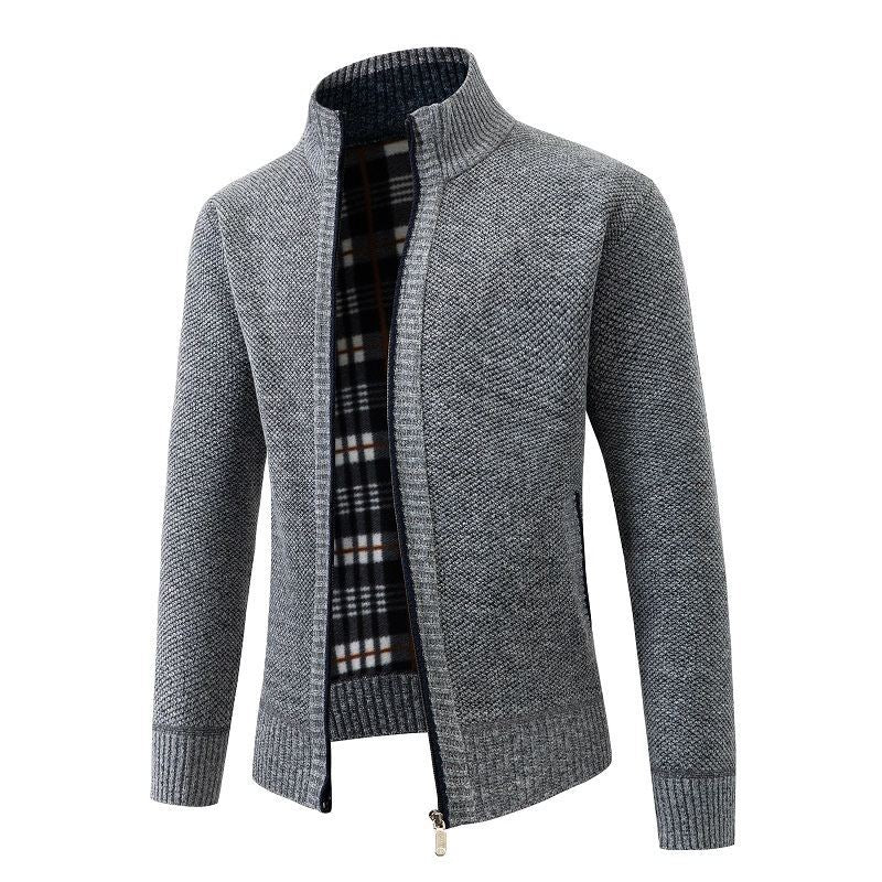 Herren Strickjacke Modern Hochkragen Bequem