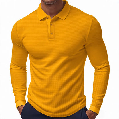 Herren Polohemd Sportlich Langarm Modern