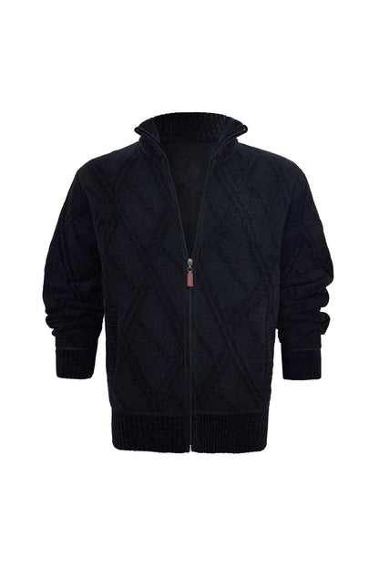 Herren Fleecejacke Hochkragen Strukturiert Warm