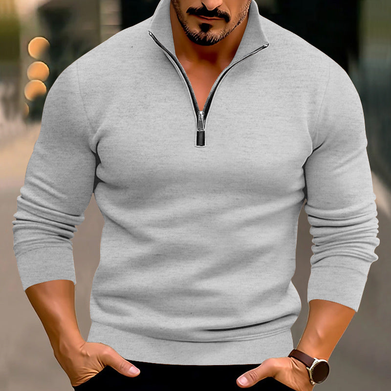 Herren Strickpullover Bequem Halbzipp Reißverschluss Modern