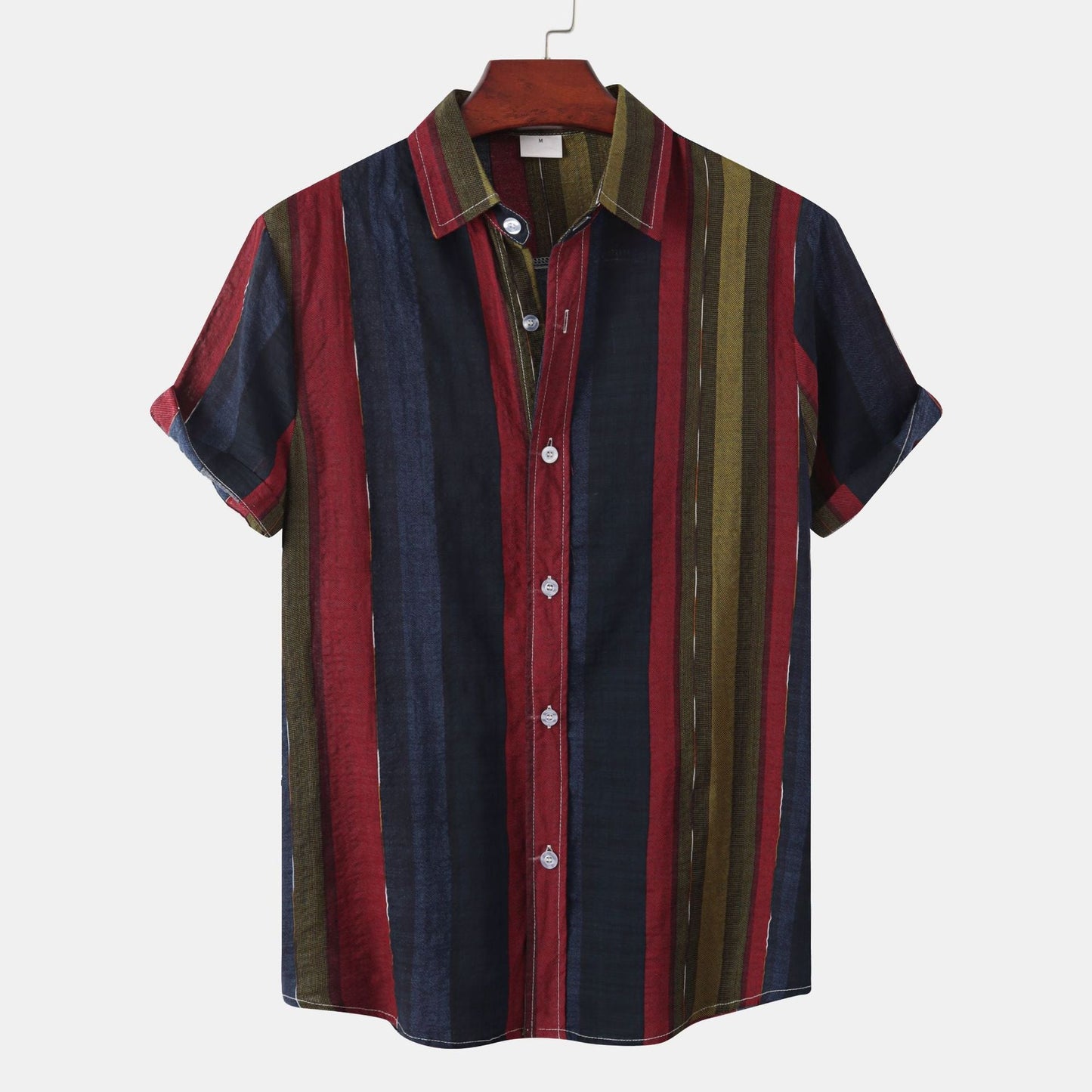 Herren Kurzarmhemd Modern Streifen Hemd Sommer