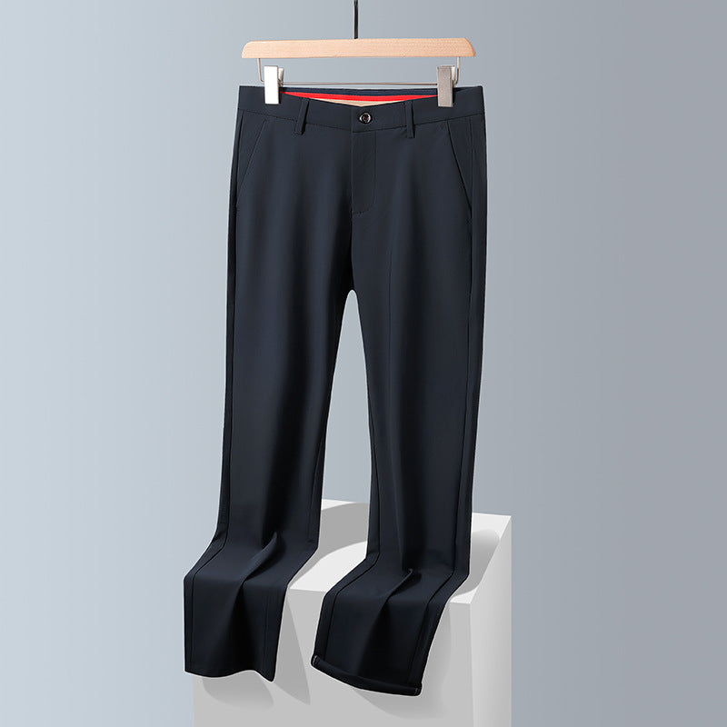 Herren Business-Hose Slim Fit Elastisch Grau
