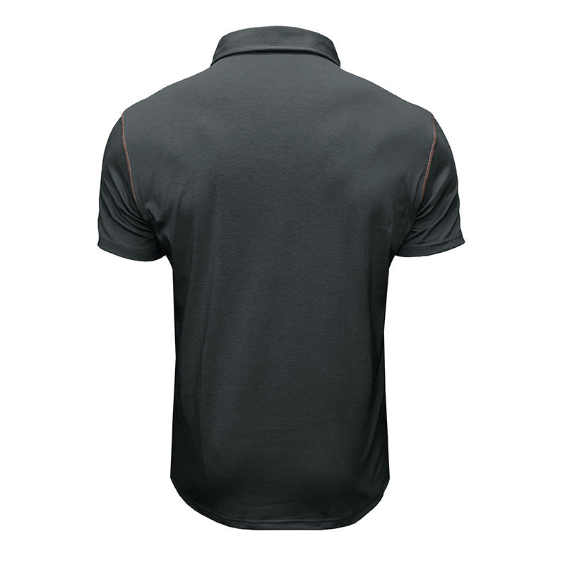 Herren Henley Hemd Kurzarm Modern mit Brusttasche