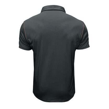Herren Henley Hemd Kurzarm Modern mit Brusttasche