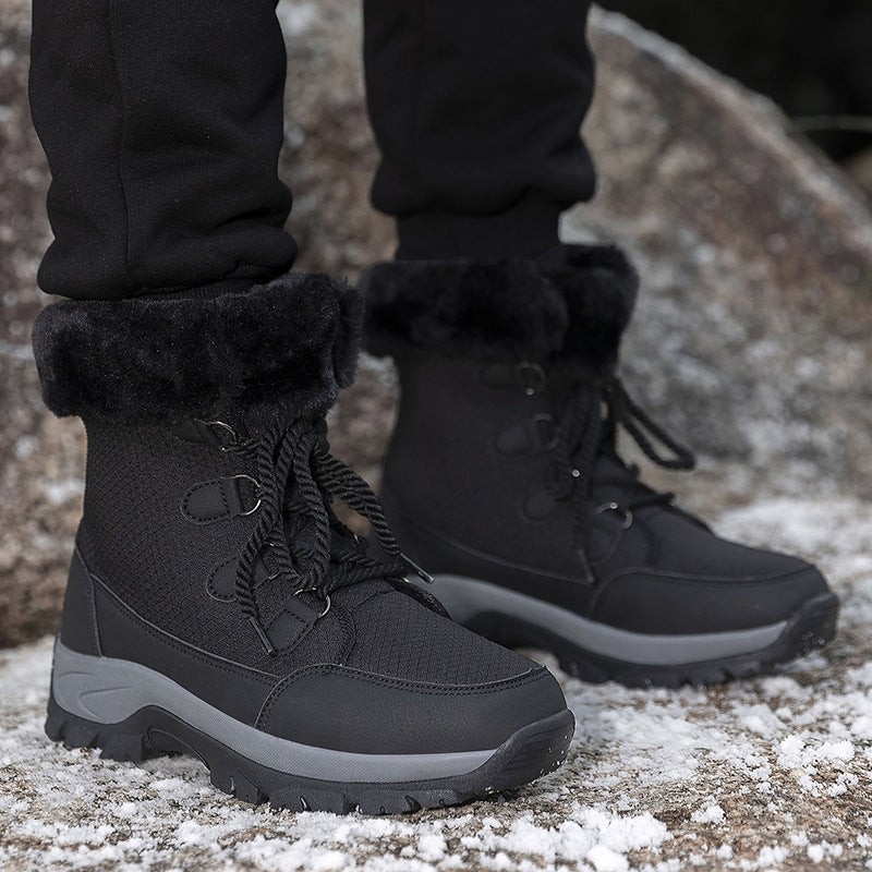 Damen Winterstiefel Fleecegefüttert Rutschfest Hohes Schaft - BerlinGlamour