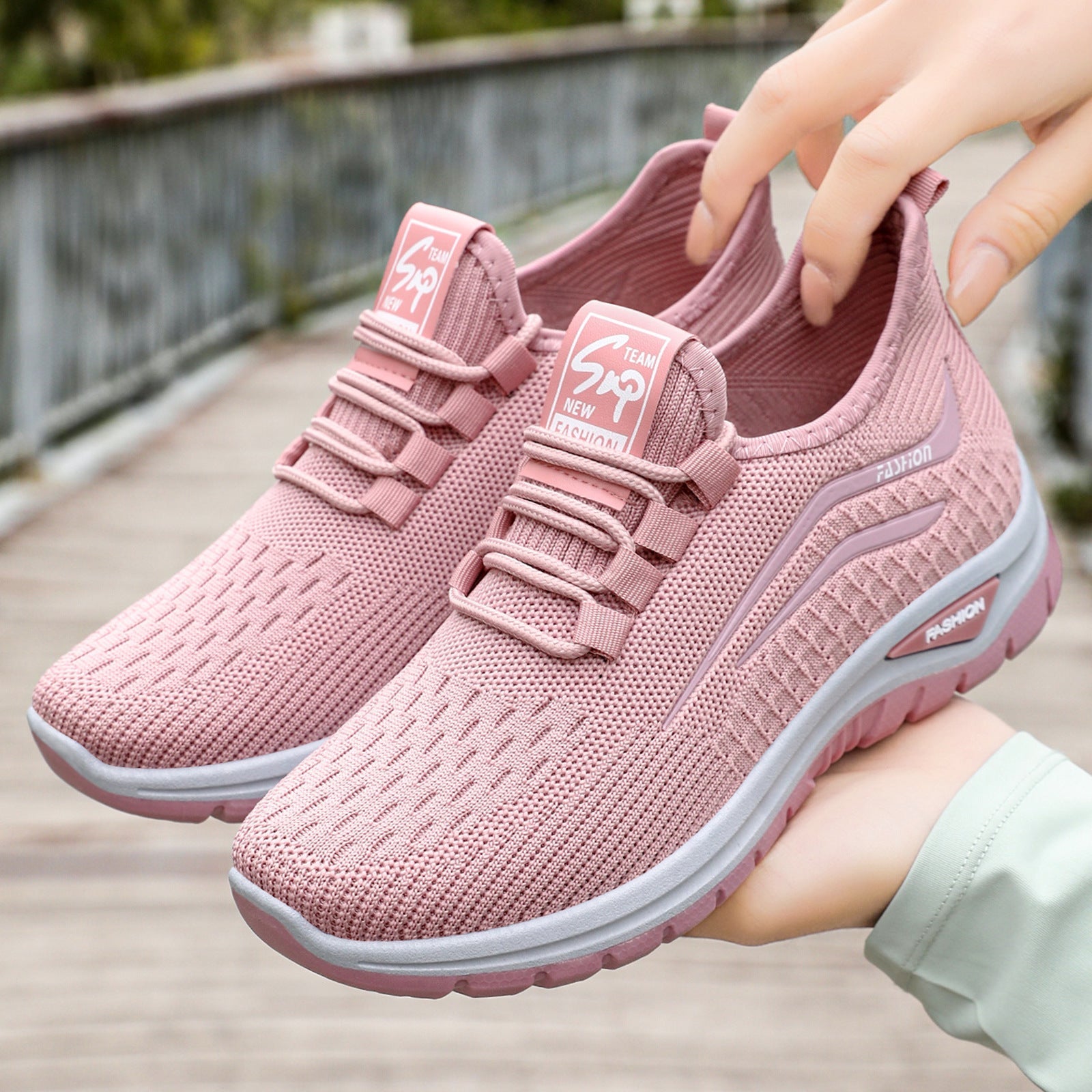 Damen Sneaker Leicht Bequem Strick Schuhe - BerlinGlamour
