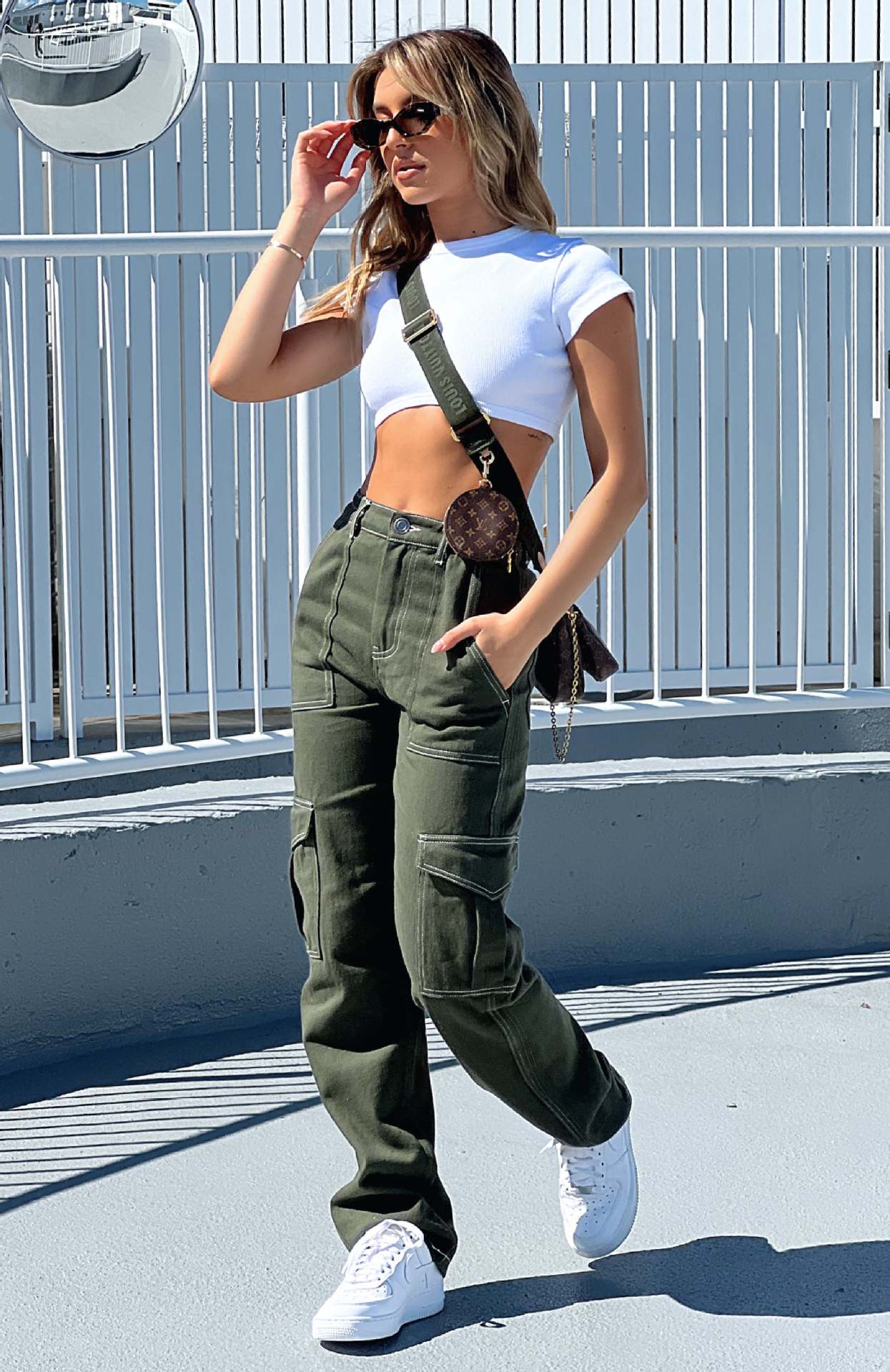 Damen Cargo-Hose Elastisch Praktisch Mit Taschen