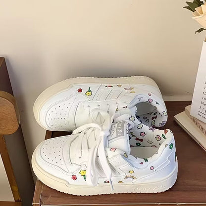 Damen Sneaker Sportlich Floralmuster Trendy