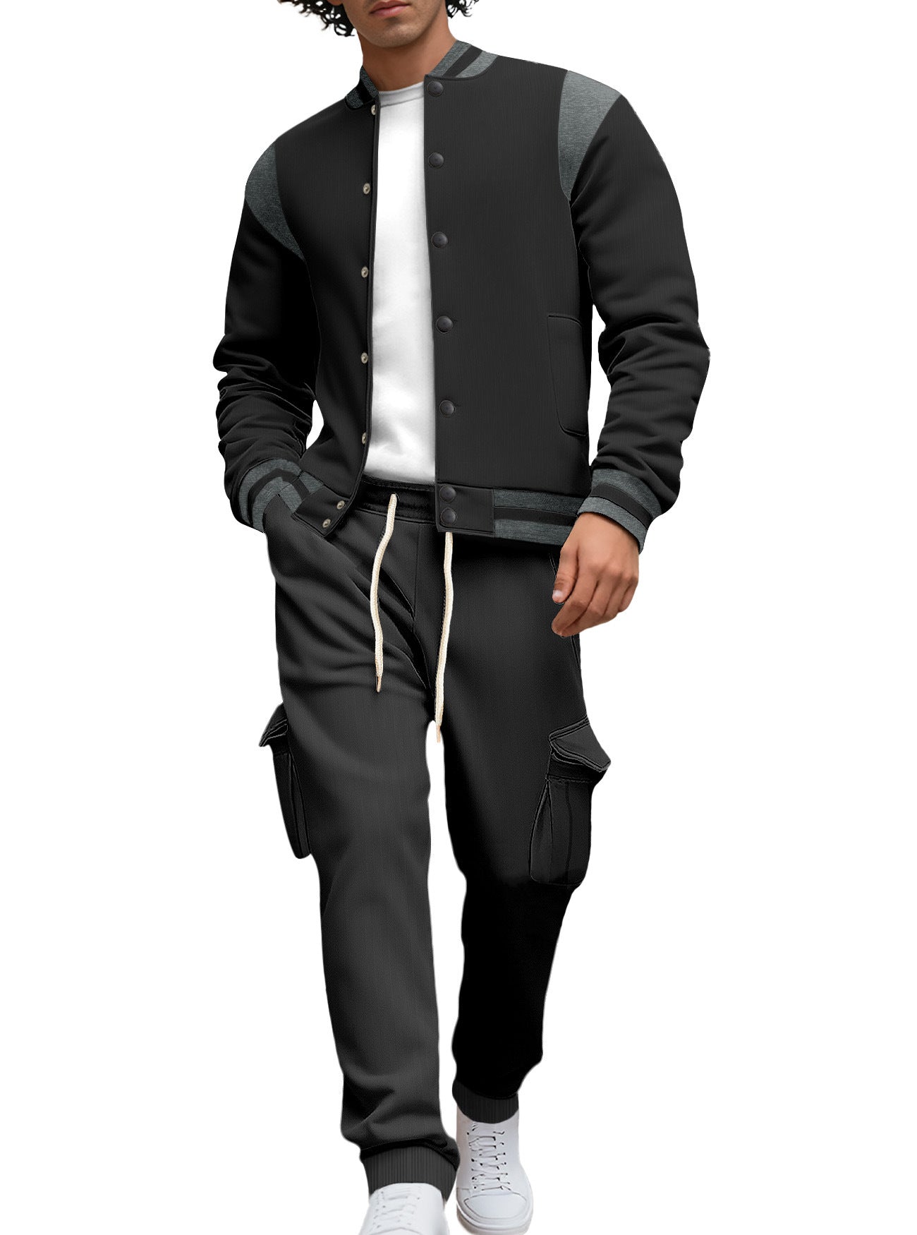 Herren Lederjacke Asymmetrisch Modern mit Nieten