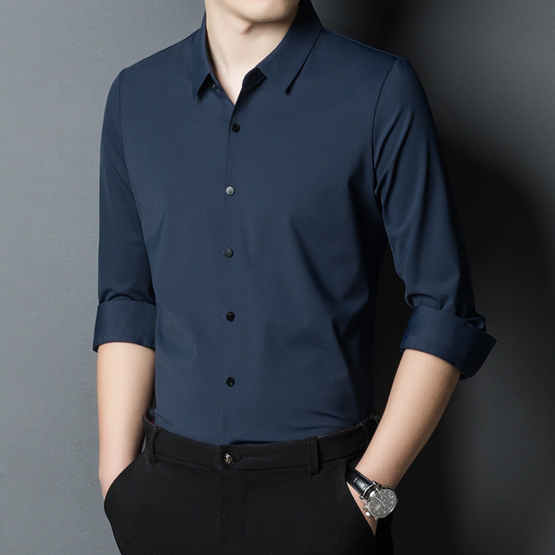 Herren Hemd Elegant Langarm Moderner Schnitt