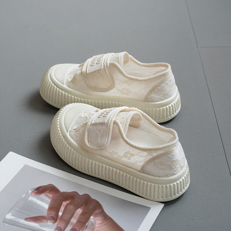 Damen Sneaker atmungsaktiv Klettverschluss Sportlich