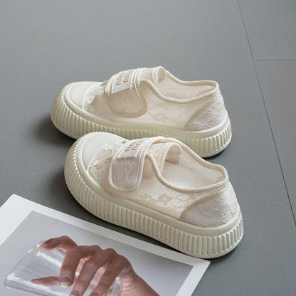 Damen Sneaker atmungsaktiv Klettverschluss Sportlich