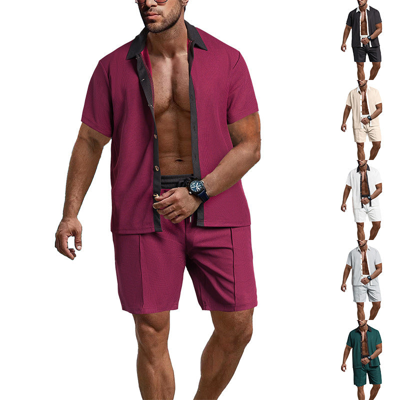 Herren Freizeit Set Kurzarmhemd mit Shorts Modern - BerlinGlamour