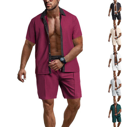 Herren Freizeit Set Kurzarmhemd mit Shorts Modern - BerlinGlamour