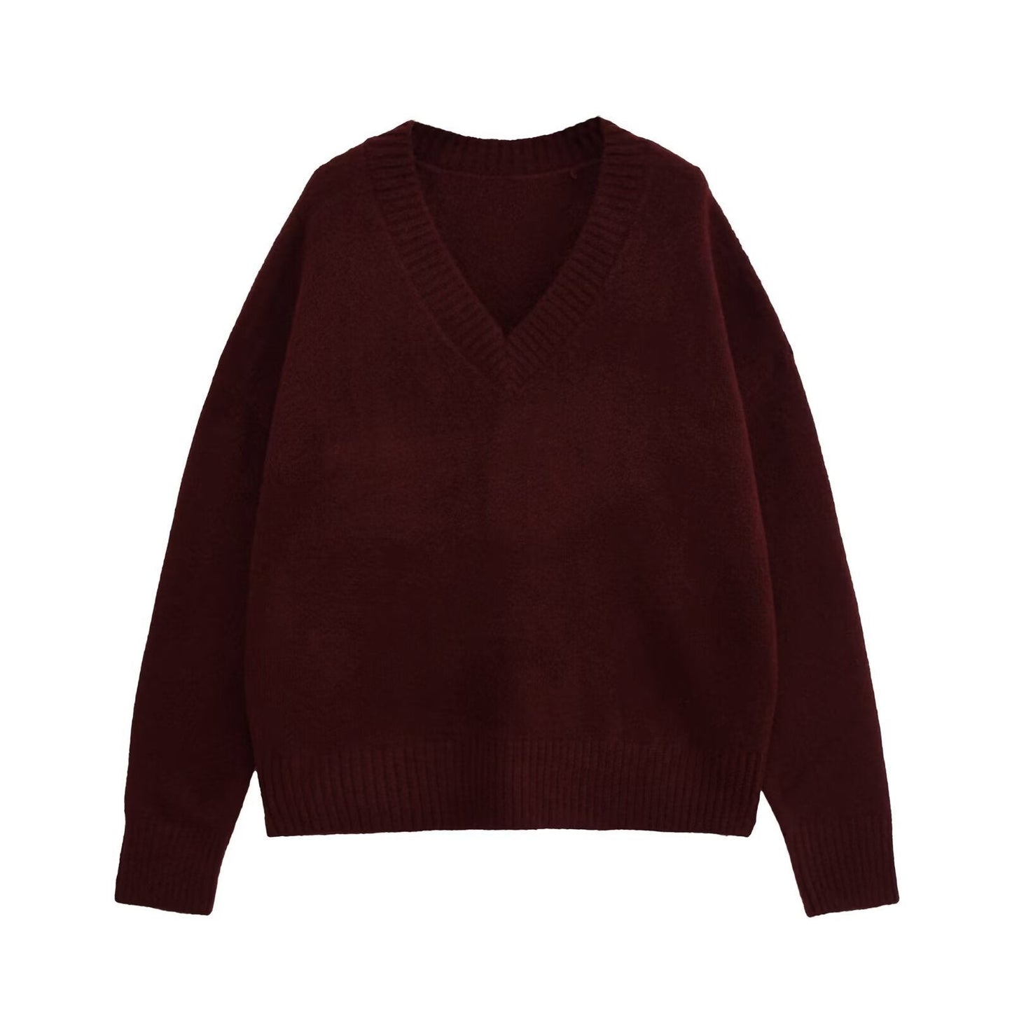 Damen Strickpullover V-Ausschnitt Glamour Style