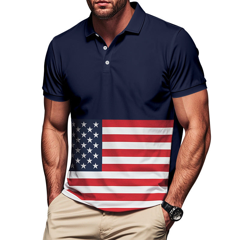 Herren Poloshirt Flaggen Motiv Berlin Style