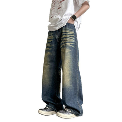 Unisex Denim-Hose Weit Bequem Einzigartig Berlin Style