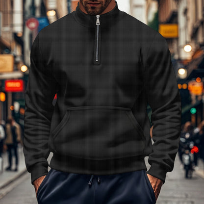 Herren Pullover Sportlich Halbzipp Versatile Modern - BerlinGlamour