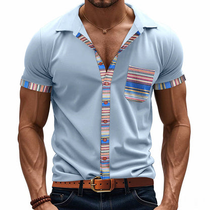 Herren Kurzarmhemd Farbenfroh Sommerlich Modern