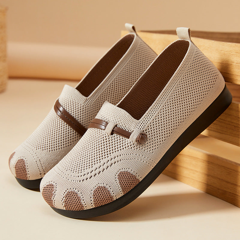 Damen Ballerinas Bequem Slip-On mit weichem Obermaterial