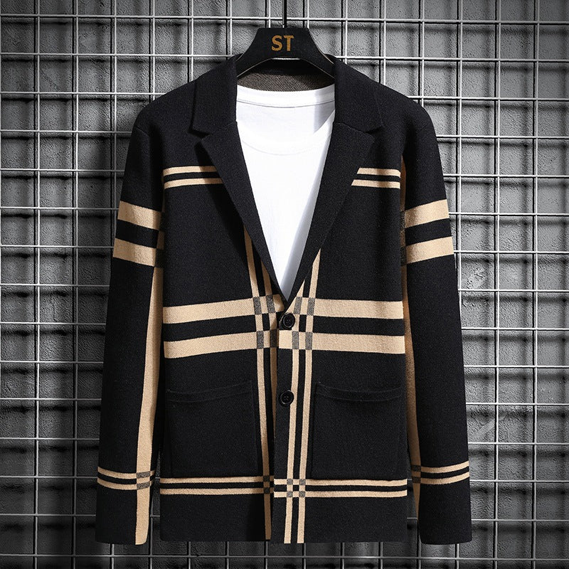 Herren Strickjacke Karo Modern Trendig Männer