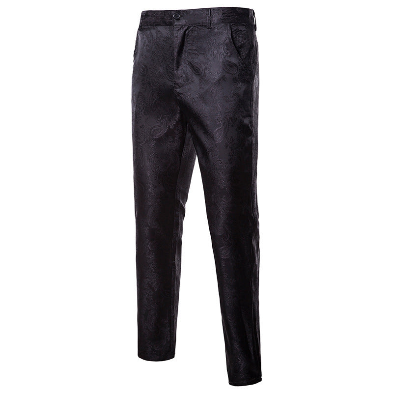Herrenhose Paisley Muster Elegant Slim Fit