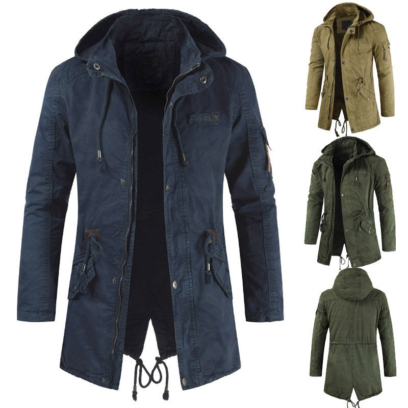 Herren lässige und funktionale Parkajacke mit Kapuze und praktischen Taschen BerlinGlamour.
