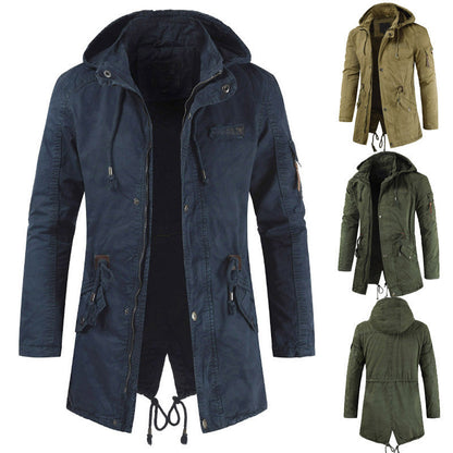 Herren lässige und funktionale Parkajacke mit Kapuze und praktischen Taschen BerlinGlamour.