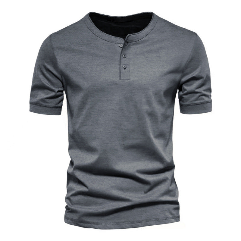 Herren Kurzarm-Shirt mit Knöpfen Bequem Modern