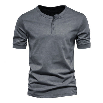 Herren Kurzarm-Shirt mit Knöpfen Bequem Modern