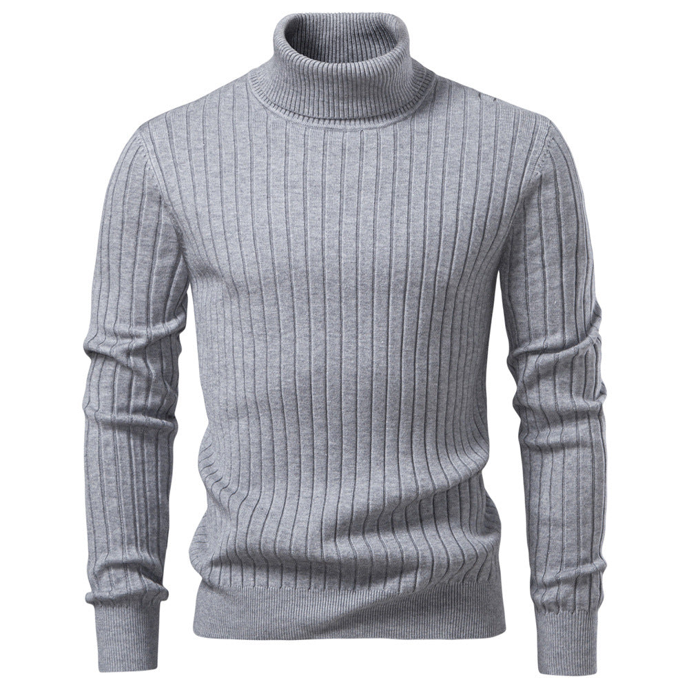 Herren Pullover Rollkragen Feinripp Modern