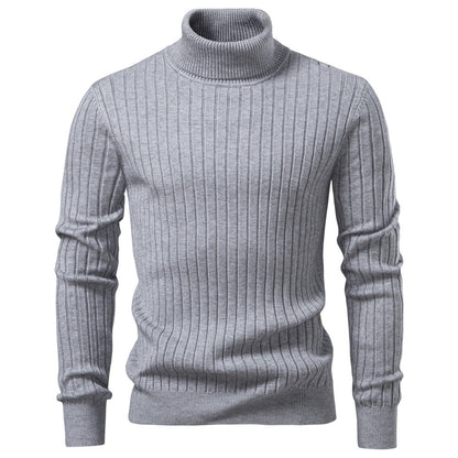 Herren Pullover Rollkragen Feinripp Modern