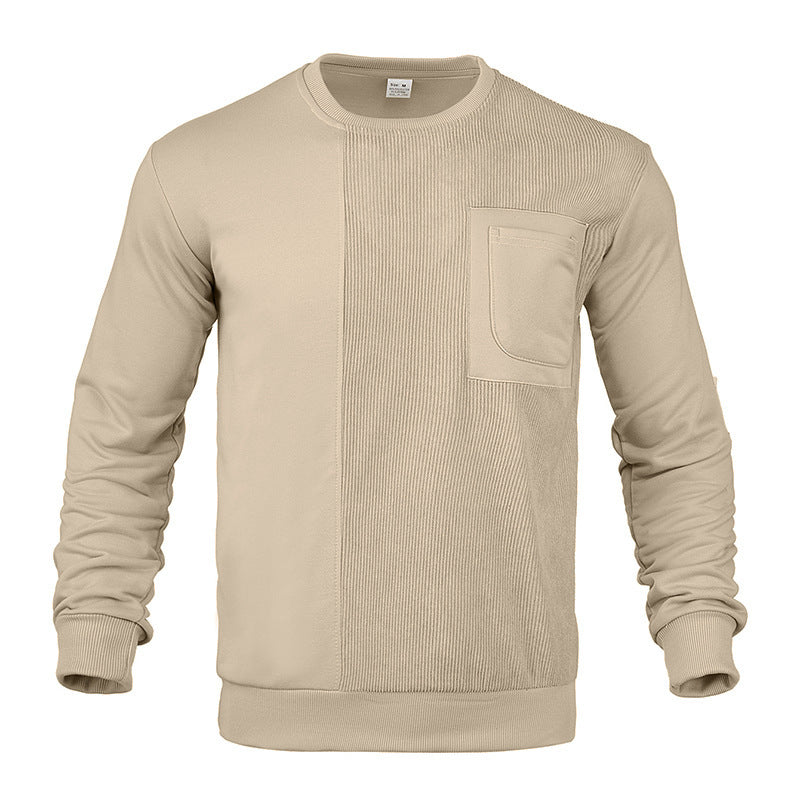 Ein moderner Sweatshirt mit Struktur und Brusttasche.