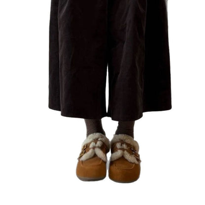 Damen Clogs Warm Kuschelig Schnallenverschluss Modisch