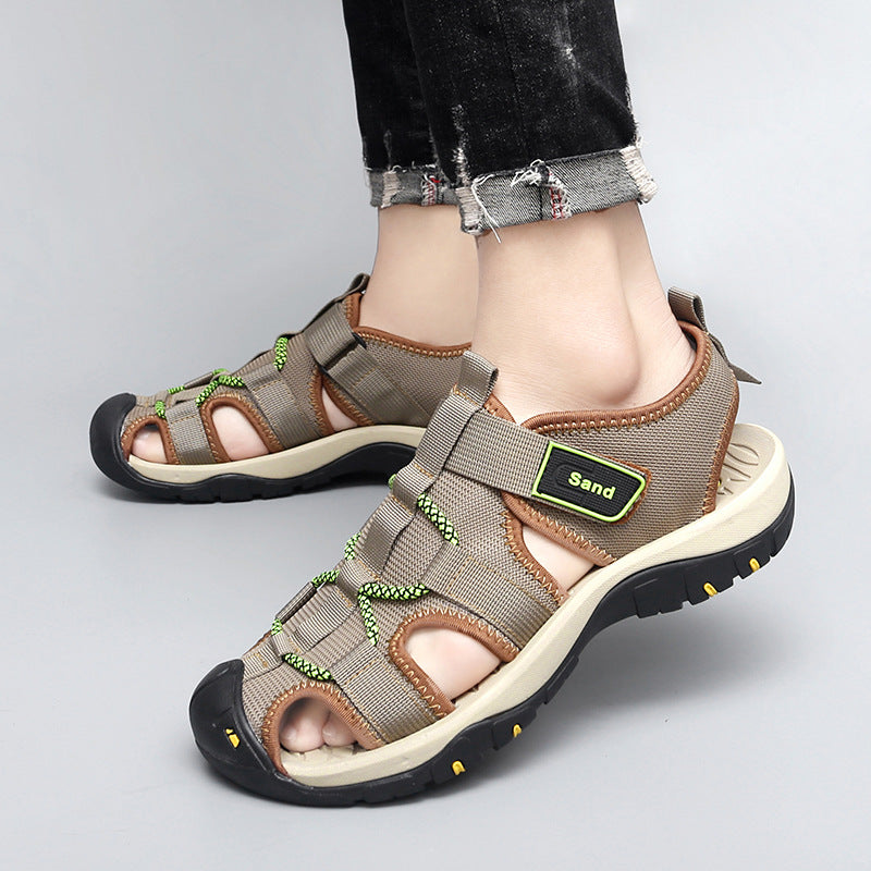 Herren Sandalen Bequem Klettverschluss Rutschfest Sommer