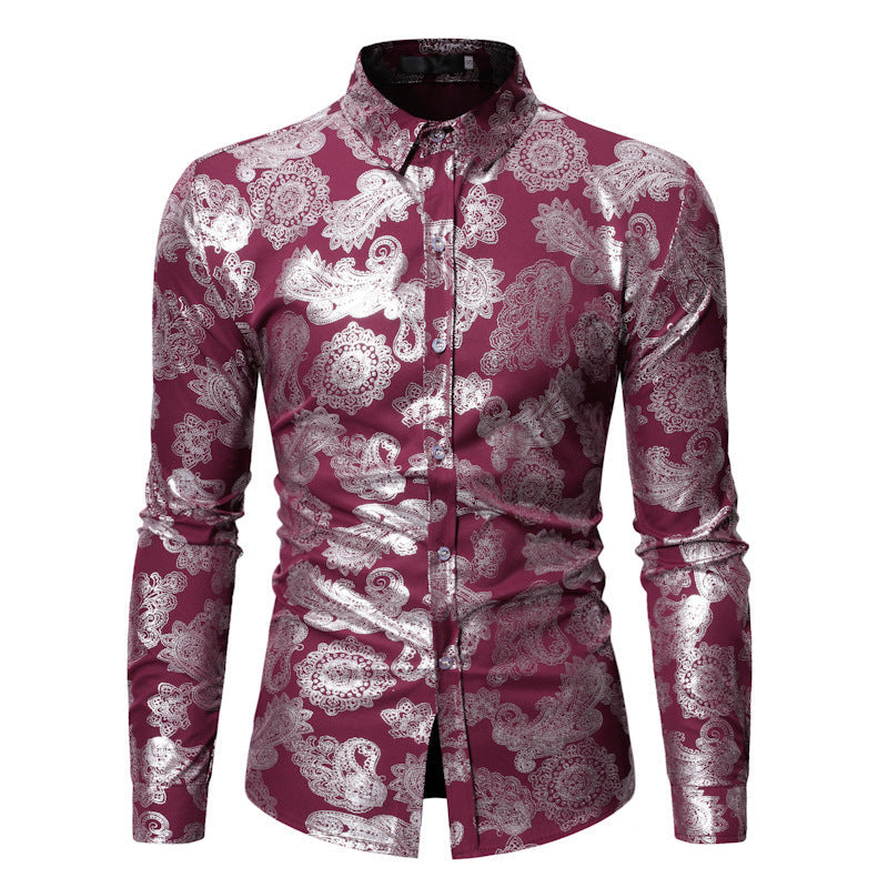 Herren Hemd Elegant Floralmuster Stilvolle Bluse